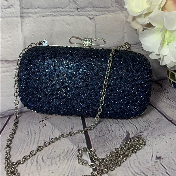 navy blue clutch evening bags